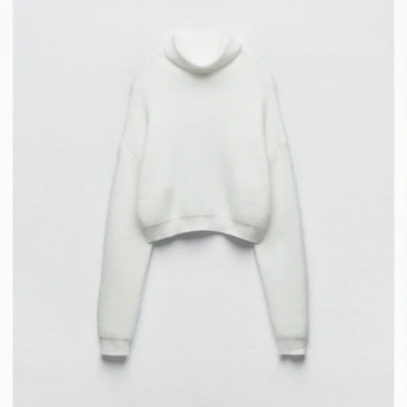 Grey Extreme Cropped Jumper Zara Zara Sweaters Zara Cropped